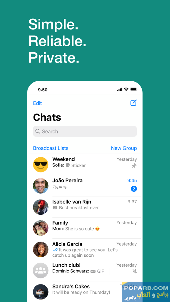 تطبيق WhatsApp Messenger لأجهزة iPhone - قم بتنزيل تطبيق WhatsApp Messenger لأجهزة iPhone مجانًا -WhatsApp Messenger App for iPhone