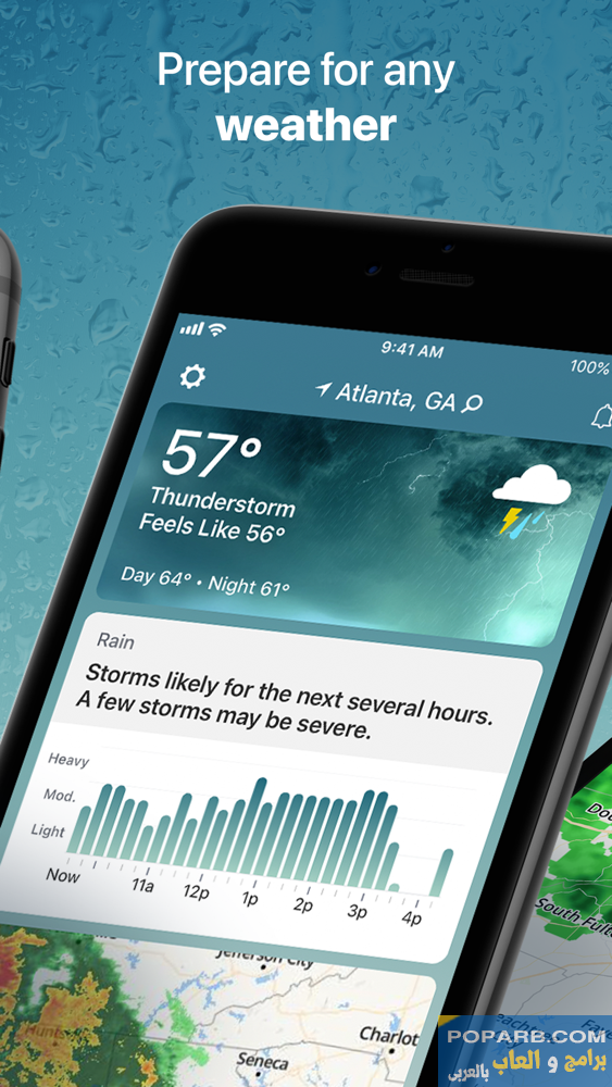 تطبيق Weather Channel لجهاز iPhone متاح للتنزيل المجاني على weather.com-Weather - The Weather Channel App for iPhone - Free Download Weather - The Weather